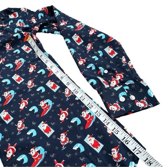 Simon Banks Christmas Holiday Santa Button Up Mens Long Sleeve Shirt Size SM NWT - Picture 9 of 9
